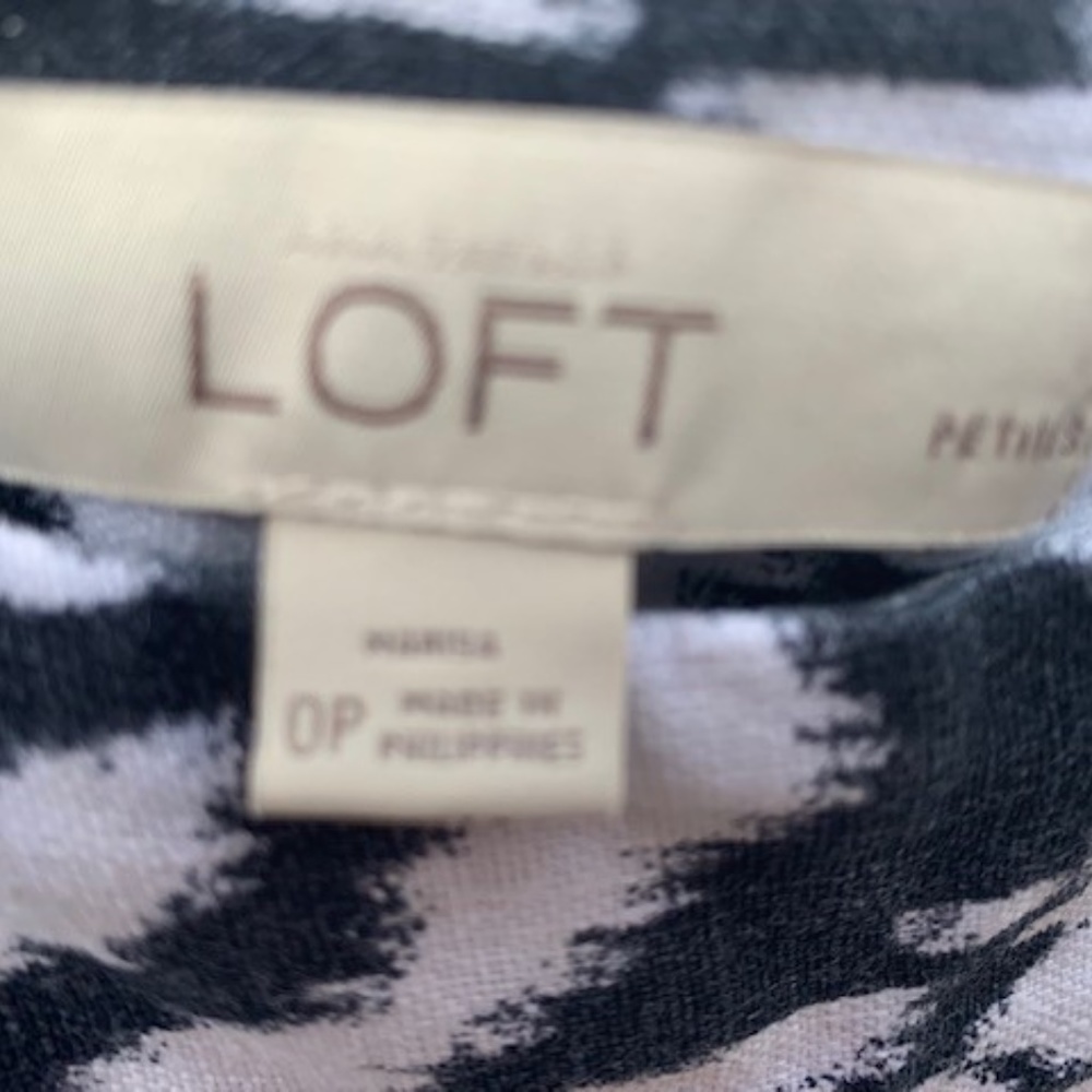 🐣🐣Loft Linen White and  Black pants Size 0P🐣🐣 - Picture 3 of 8